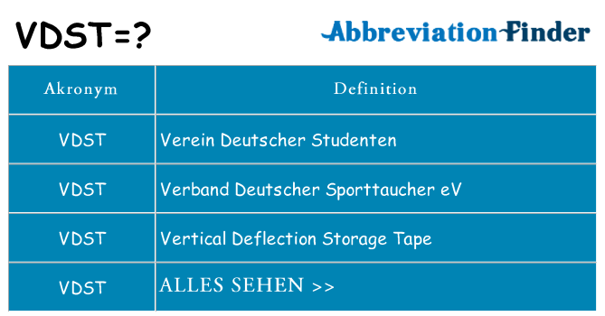 Wofür steht vdst