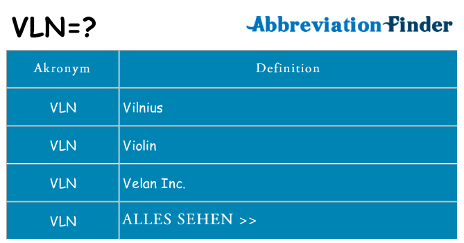 Wofür steht vln