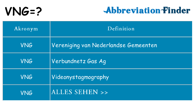 Wofür steht vng