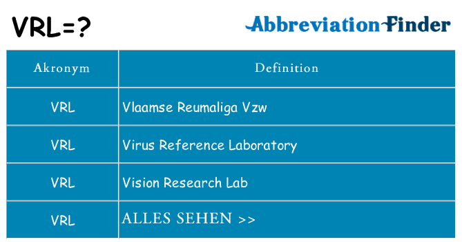 Wofür steht vrl