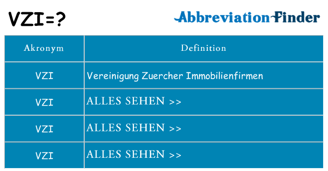 Wofür steht vzi