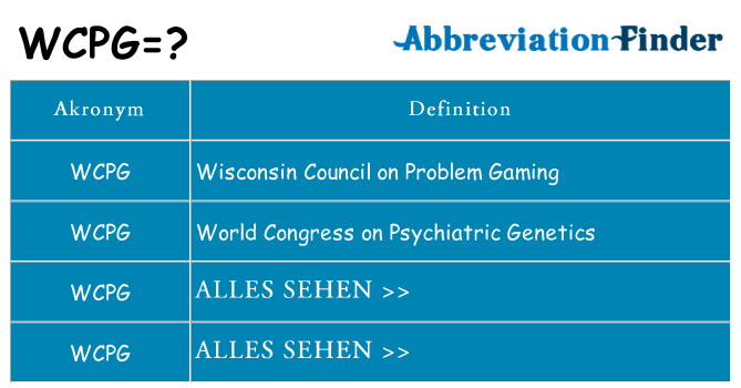 Wofür steht wcpg