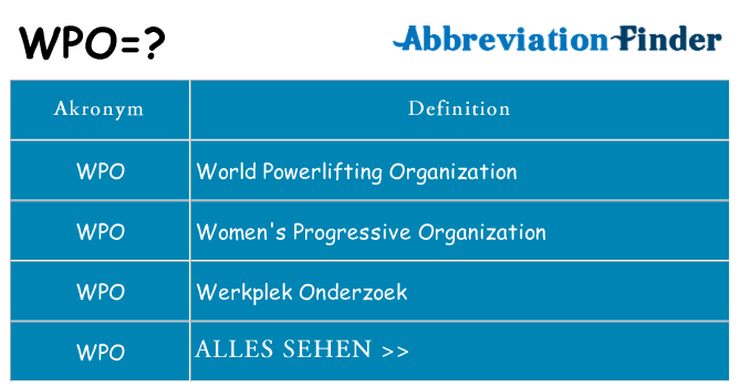 Wofür steht wpo