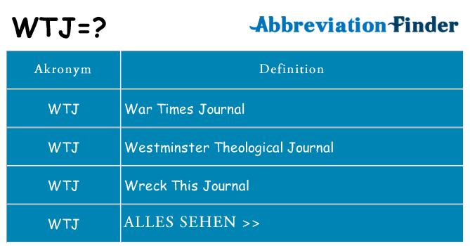 Wofür steht wtj