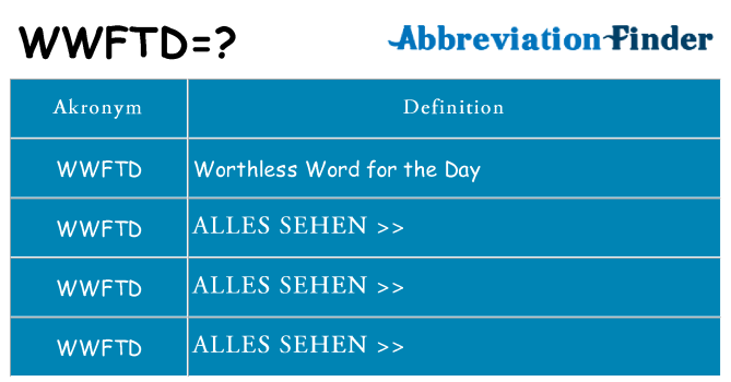 Wofür steht wwftd