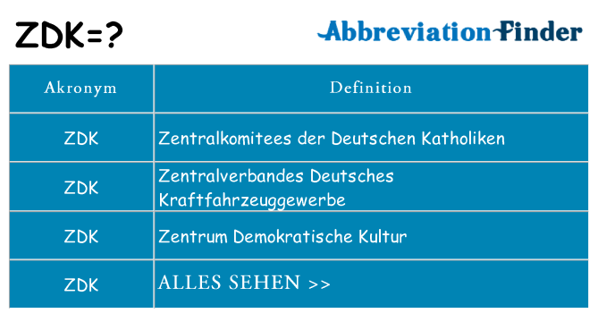Wofür steht zdk