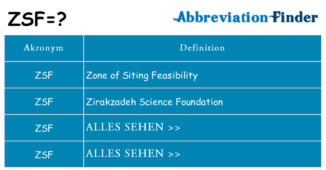 Wofür steht zsf