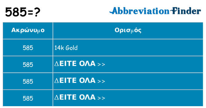 Τι σημαίνει 585 ηρεμήσει