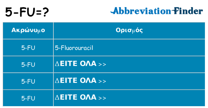 Τι σημαίνει 5-fu ηρεμήσει