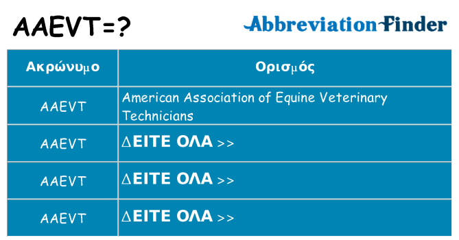 Τι σημαίνει aaevt ηρεμήσει