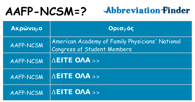 Τι σημαίνει aafp-ncsm ηρεμήσει