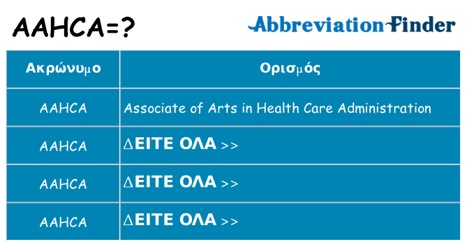 Τι σημαίνει aahca ηρεμήσει