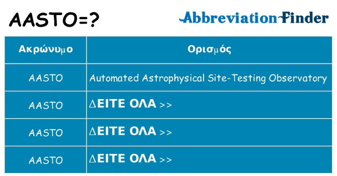 Τι σημαίνει aasto ηρεμήσει
