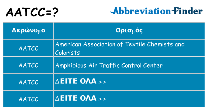 Τι σημαίνει aatcc ηρεμήσει