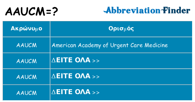 Τι σημαίνει aaucm ηρεμήσει