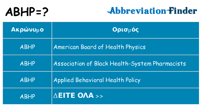 Τι σημαίνει abhp ηρεμήσει
