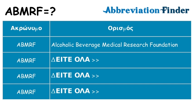 Τι σημαίνει abmrf ηρεμήσει