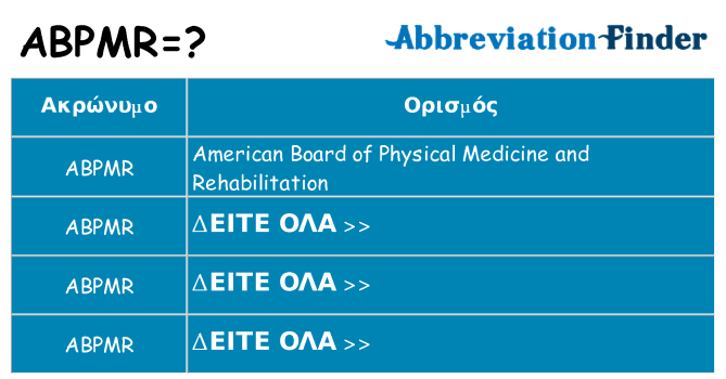 Τι σημαίνει abpmr ηρεμήσει