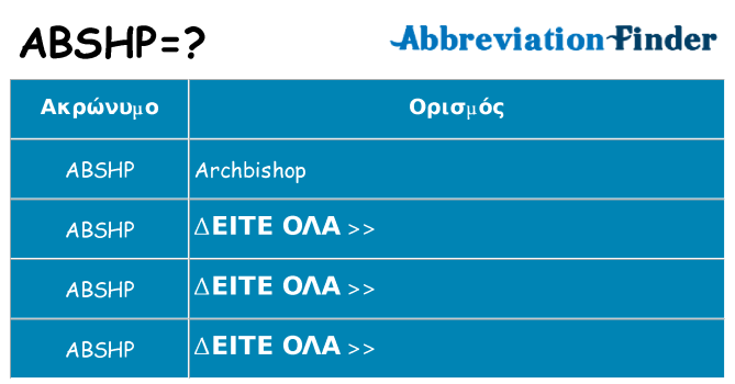 Τι σημαίνει abshp ηρεμήσει