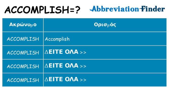Τι σημαίνει accomplish ηρεμήσει