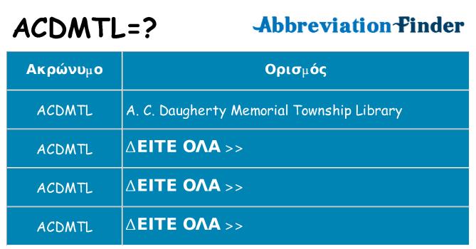 Τι σημαίνει acdmtl ηρεμήσει