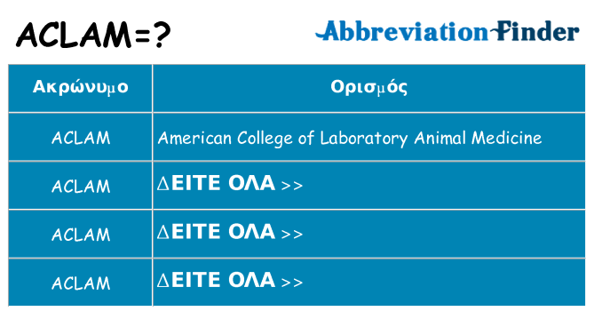 Τι σημαίνει aclam ηρεμήσει