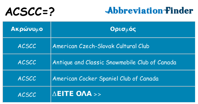 Τι σημαίνει acscc ηρεμήσει