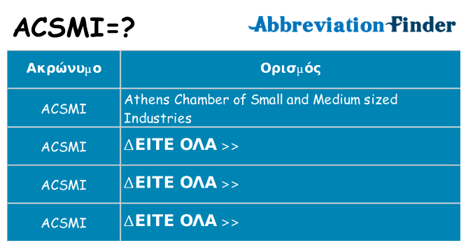 Τι σημαίνει acsmi ηρεμήσει
