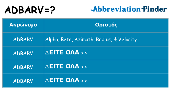 Τι σημαίνει adbarv ηρεμήσει