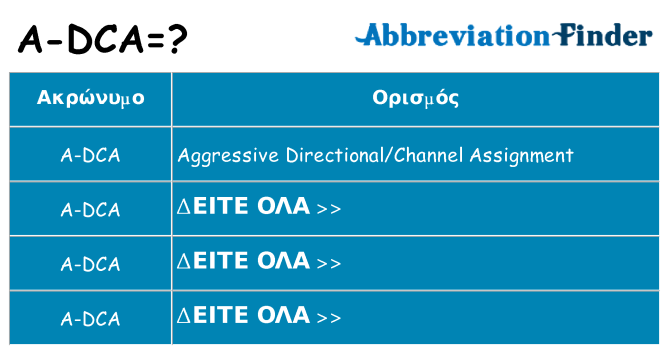 Τι σημαίνει a-dca ηρεμήσει