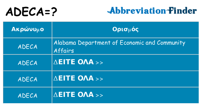 Τι σημαίνει adeca ηρεμήσει