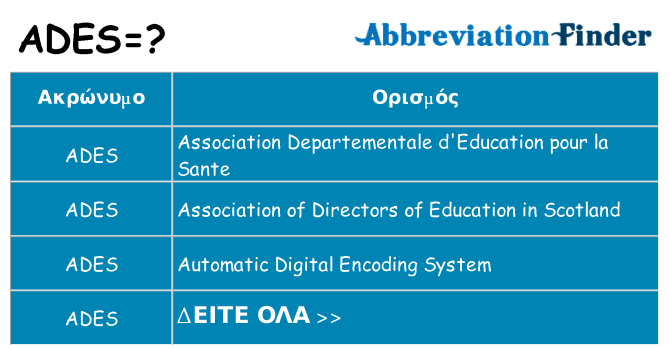 Τι σημαίνει ades ηρεμήσει