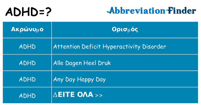 Τι σημαίνει adhd ηρεμήσει