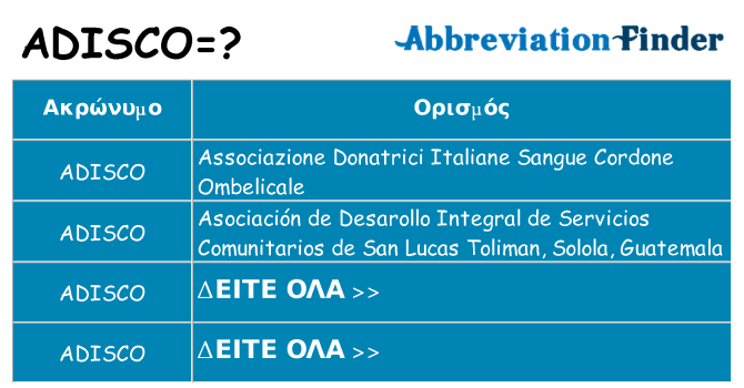 Τι σημαίνει adisco ηρεμήσει