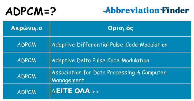 Τι σημαίνει adpcm ηρεμήσει