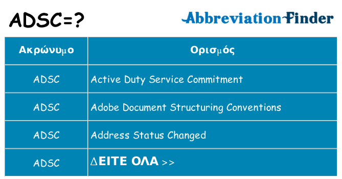 Τι σημαίνει adsc ηρεμήσει