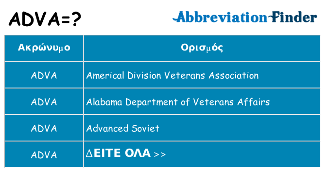 Τι σημαίνει adva ηρεμήσει