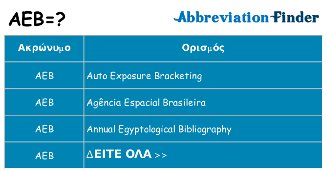 Τι σημαίνει aeb ηρεμήσει