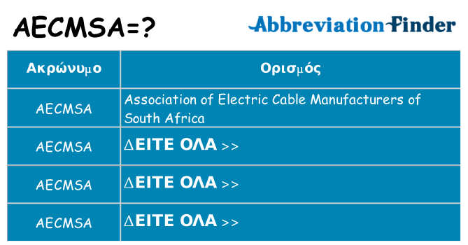 Τι σημαίνει aecmsa ηρεμήσει