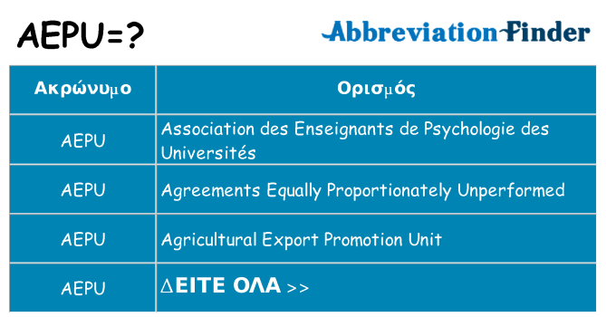 Τι σημαίνει aepu ηρεμήσει