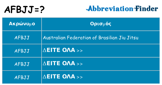 Τι σημαίνει afbjj ηρεμήσει