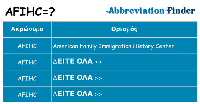 Τι σημαίνει afihc ηρεμήσει