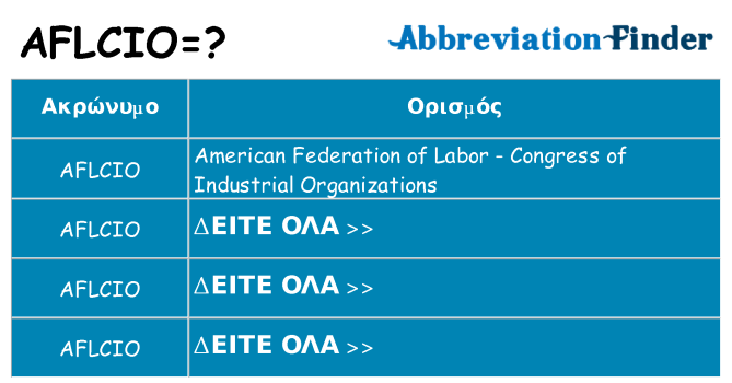 Τι σημαίνει aflcio ηρεμήσει