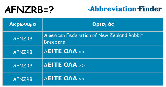 Τι σημαίνει afnzrb ηρεμήσει