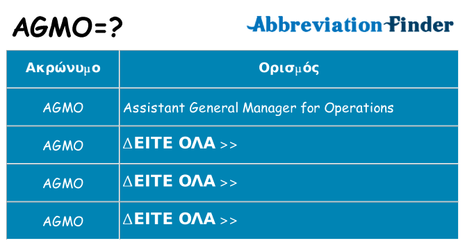 Τι σημαίνει agmo ηρεμήσει