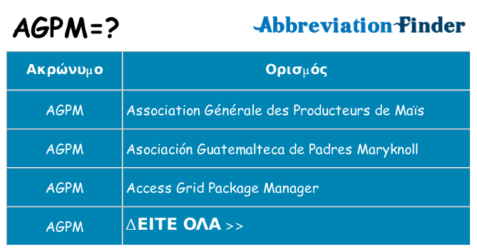 Τι σημαίνει agpm ηρεμήσει