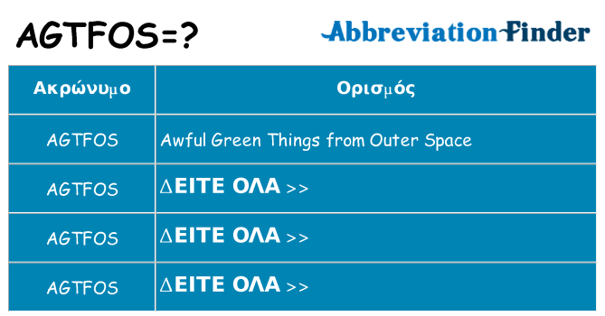 Τι σημαίνει agtfos ηρεμήσει