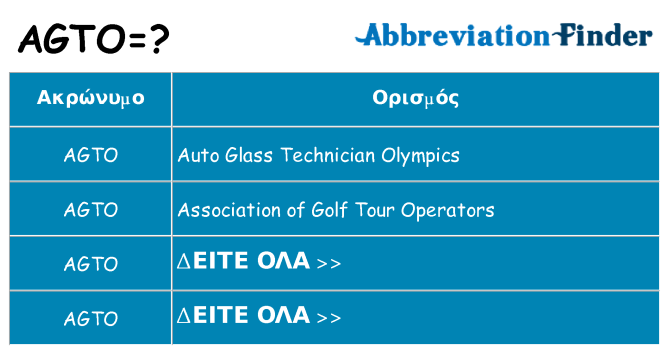 Τι σημαίνει agto ηρεμήσει
