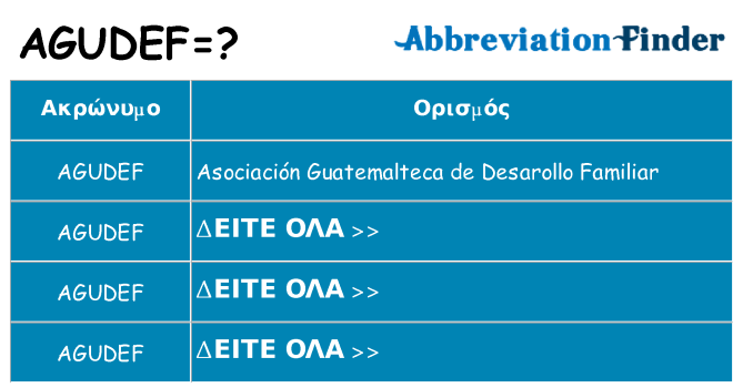 Τι σημαίνει agudef ηρεμήσει