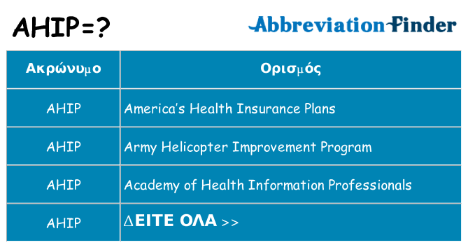 Τι σημαίνει ahip ηρεμήσει